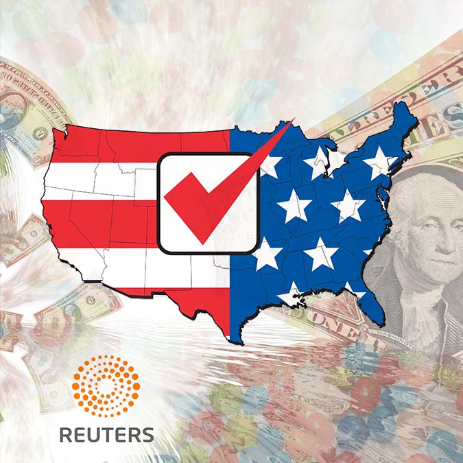 Reuters Article - USA Election Map with money and candyR
